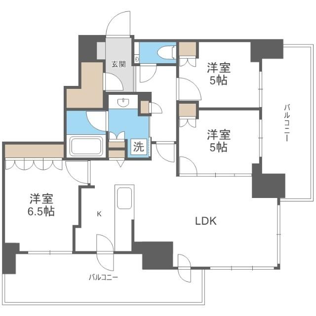 ザ・札幌タワーズ　ウエストタワー（2905） 間取り図画像