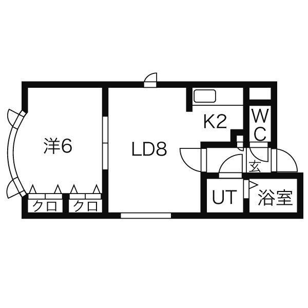 システムコート北１６条（201） 間取り図画像