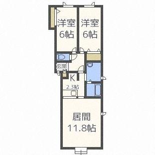 ベルヴュ西野（102） 間取り図画像