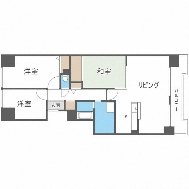 ベルフラワー八軒（1403） 間取り図画像