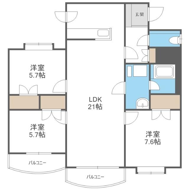 ラビリンス山の手（302） 間取り図画像