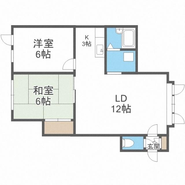パークハイツ本町（102） 間取り図画像