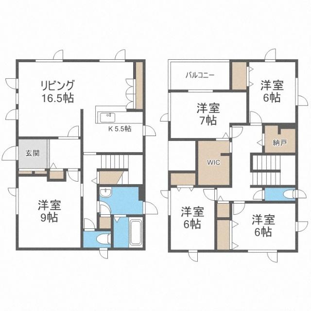 山の手一条８丁目　戸建（1） 間取り図画像