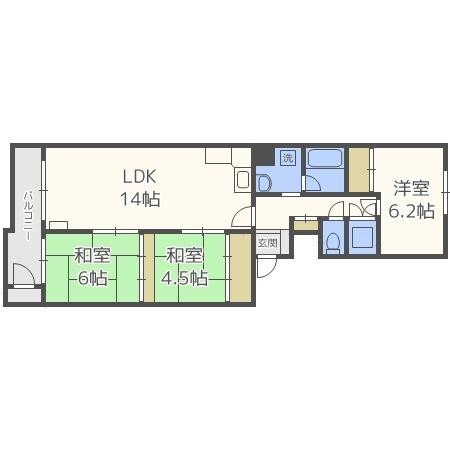 西野ハイデンス第２（508） 間取り図画像