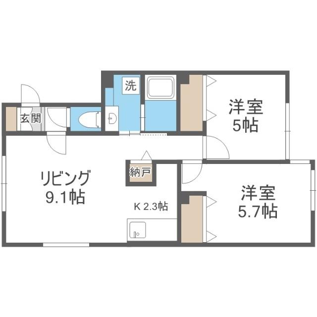 メゾン北３７（202） 間取り図画像