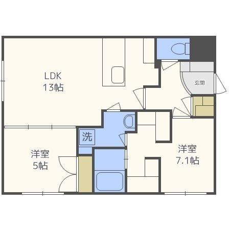ＣＯＭＳＡＰ２４　ＰＡＲＫＳＩＤＥ（101） 間取り図画像