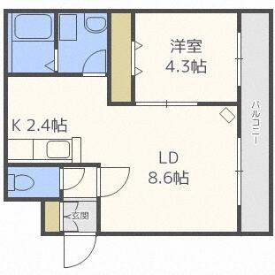 ＤＯＬＣＥ　ＤＩＶＡ発寒南（405） 間取り図画像