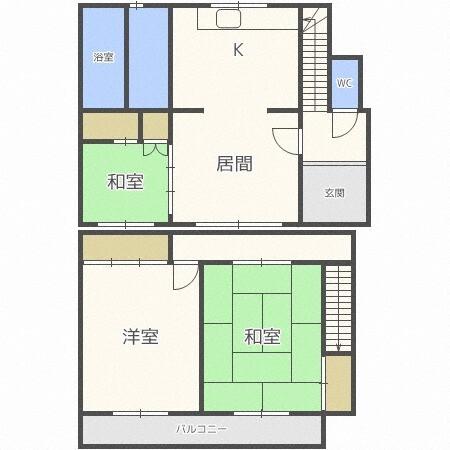 北１６条東１８丁目　戸建（1） 間取り図画像