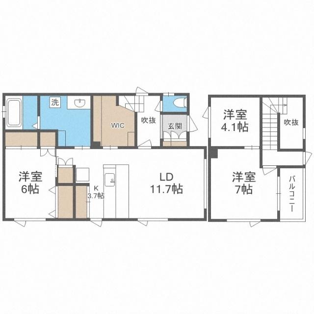 北３０条東１７丁目戸建（1） 間取り図画像