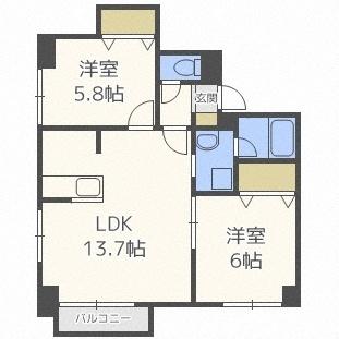 グラードエルヴィータ円山（502） 間取り図画像