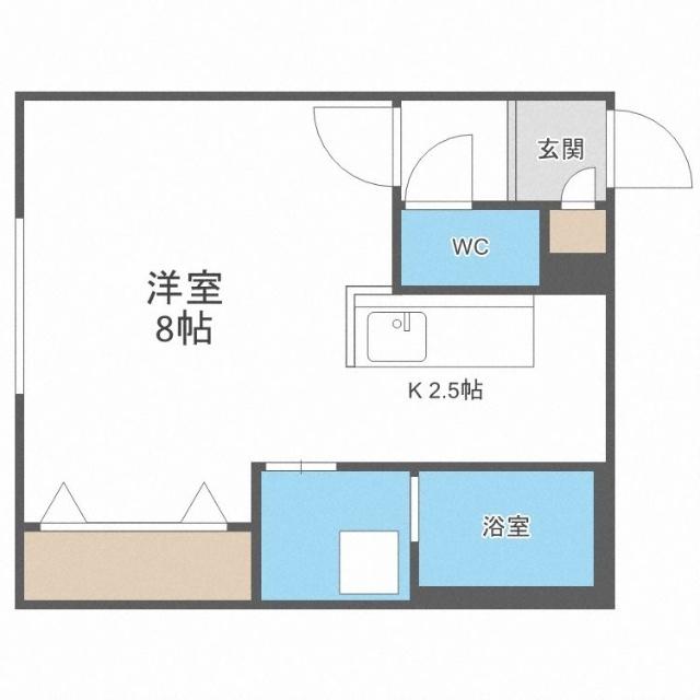 トラストコート北九条（203） 間取り図画像