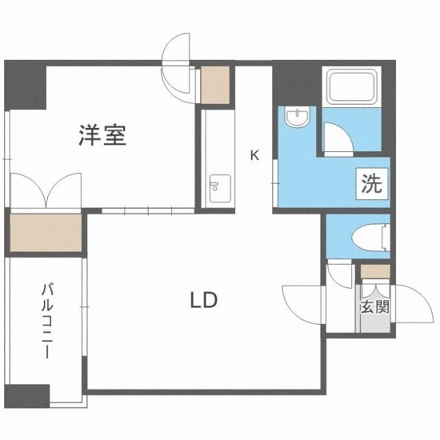 スカイパレス北１条（601） 間取り図画像