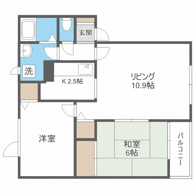 ＫＩハウスＮ５０Ｃ棟（203） 間取り図画像