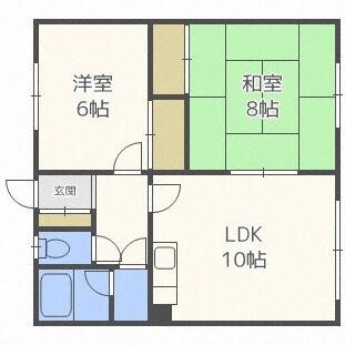 開ハイツＣ棟（202） 間取り図画像
