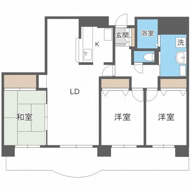 カサパラシオン山の手（102） 間取り図画像