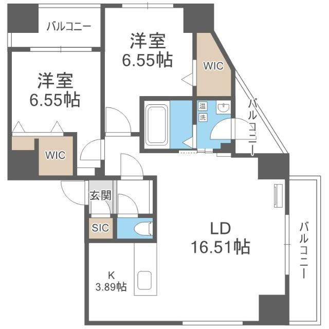 ウェルズＮ５（1002） 間取り図画像