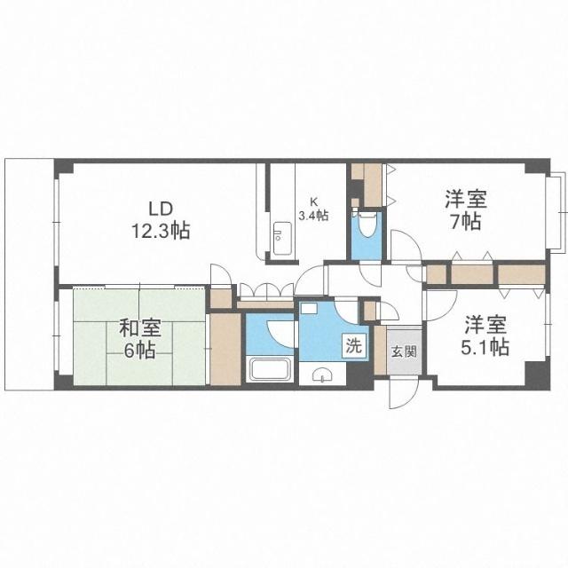 コープ野村ステイツ宮の森（708） 間取り図画像