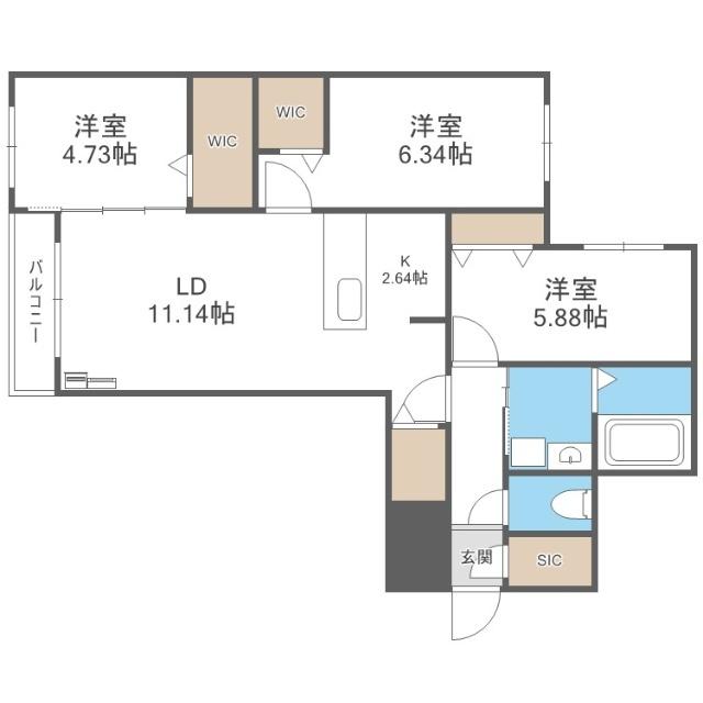ガイアールＮ１８（201） 間取り図画像