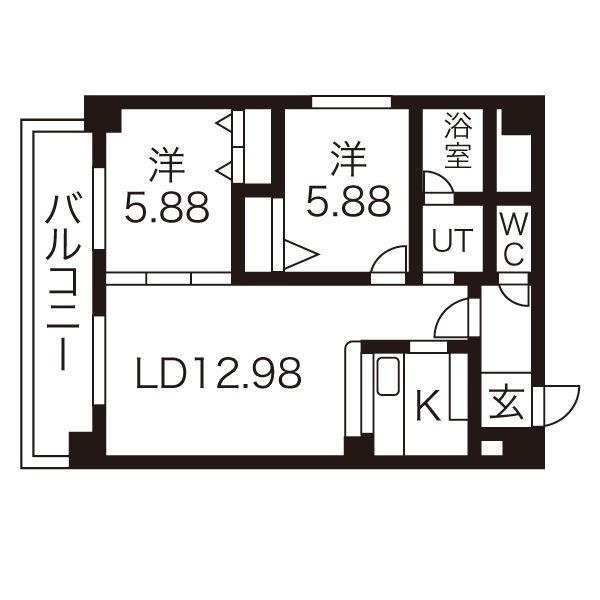サンク　ドゥ（201） 間取り図画像