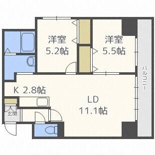 グランカーサ北３条（601） 間取り図画像