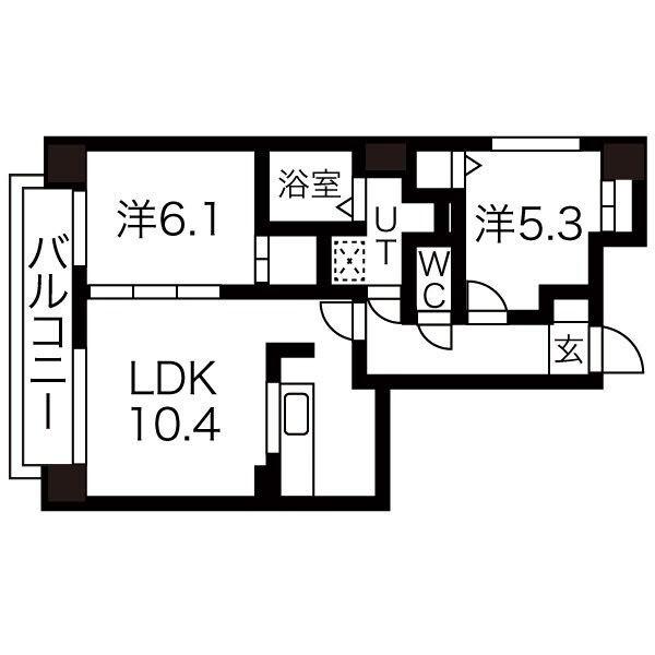シャトー発寒（701） 間取り図画像