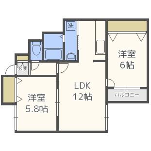 ハピネス八軒（402） 間取り図画像
