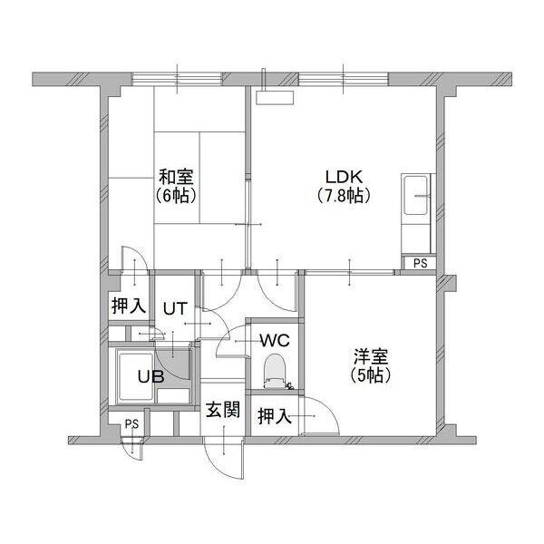 ハシモトロイヤル山の手（302） 間取り図画像