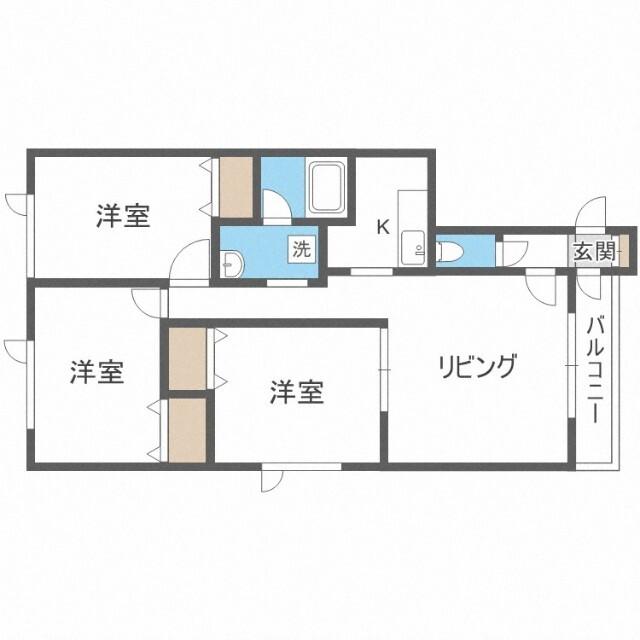 ハマナスハイツ（201） 間取り図画像