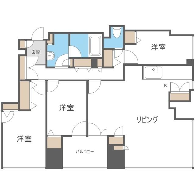 シティタワー札幌大通（2101） 間取り図画像