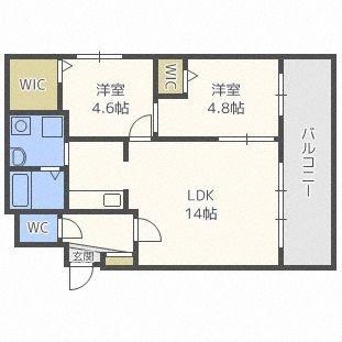 パーク琴似館（401） 間取り図画像