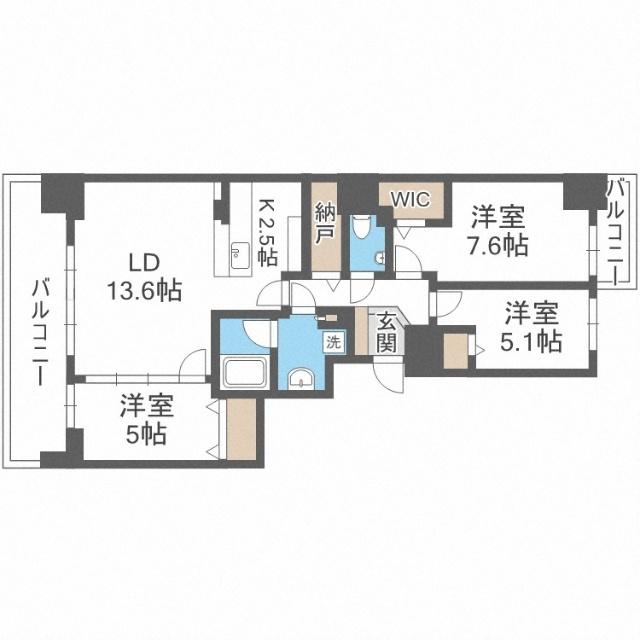 ブランズ琴似（1206） 間取り図画像