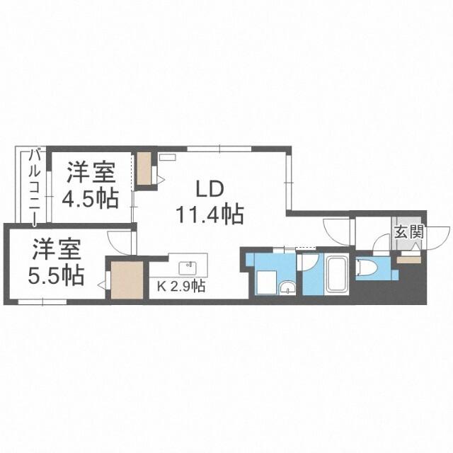ブランシャールＡＬＡＩＮ琴似（201） 間取り図画像
