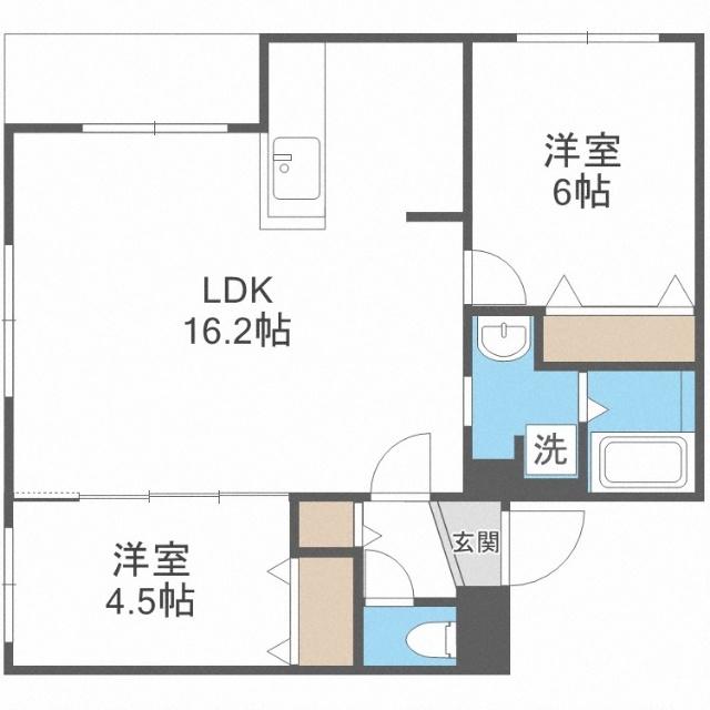 ブランシャール宮の沢ＷＥＳＴ（101） 間取り図画像