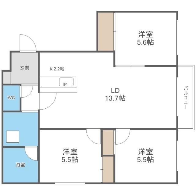 プレミア山の手（403） 間取り図画像