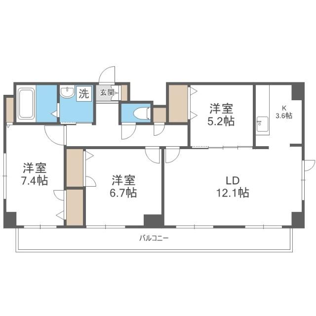 モンブリック琴似（502） 間取り図画像