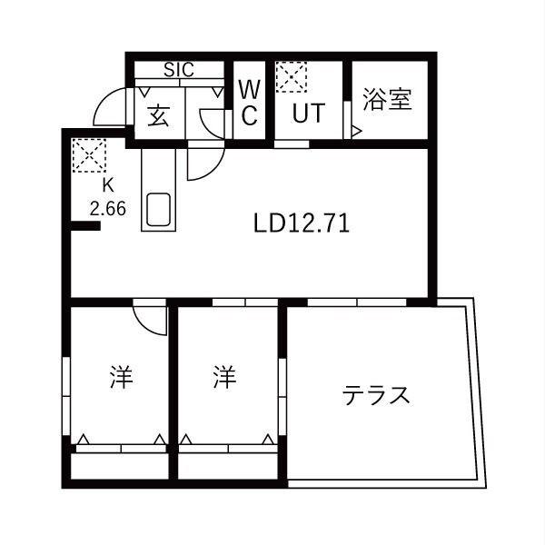 フォレスタ北９条（102） 間取り図画像