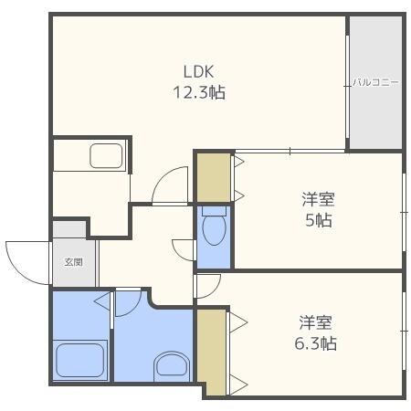 リヴェール琴似（302） 間取り図画像