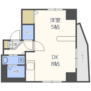 リライエンス円山（403） 間取り図画像
