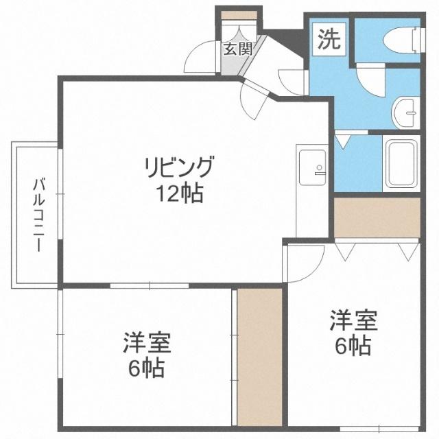 リラコート八軒（201） 間取り図画像