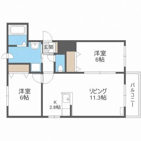 ワンアンドオンリー（401） 間取り図画像