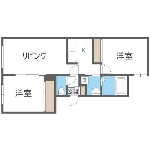 宮の沢２条館（303） 間取り図画像