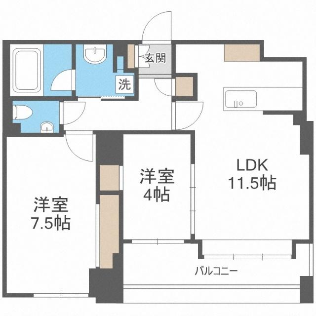 ラ・クラッセ札幌ステーションコート（802） 間取り図画像