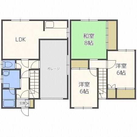 宮の沢３条５丁目４−２３貸家３（3） 間取り図画像