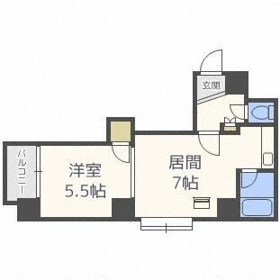南１西１８ビル（502） 間取り図画像