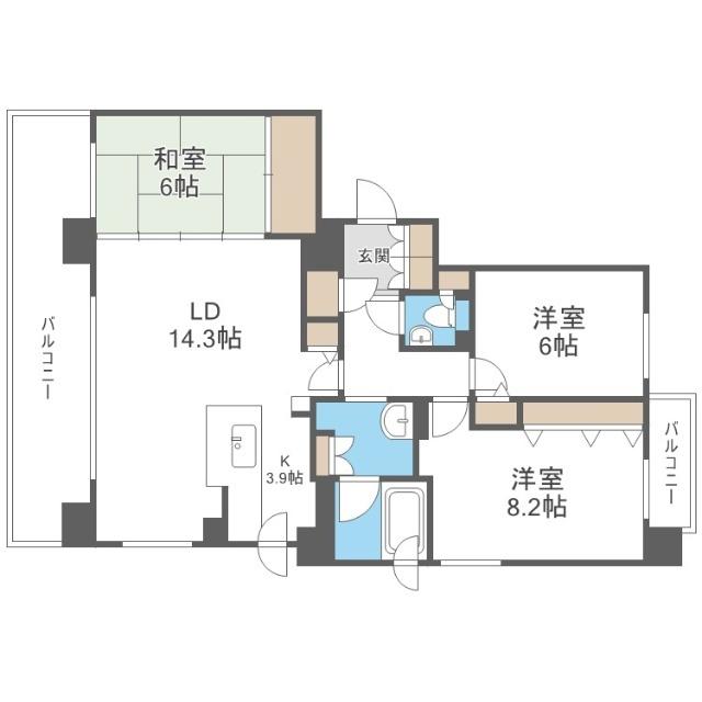 桂和レジデンス円山桜（602） 間取り図画像