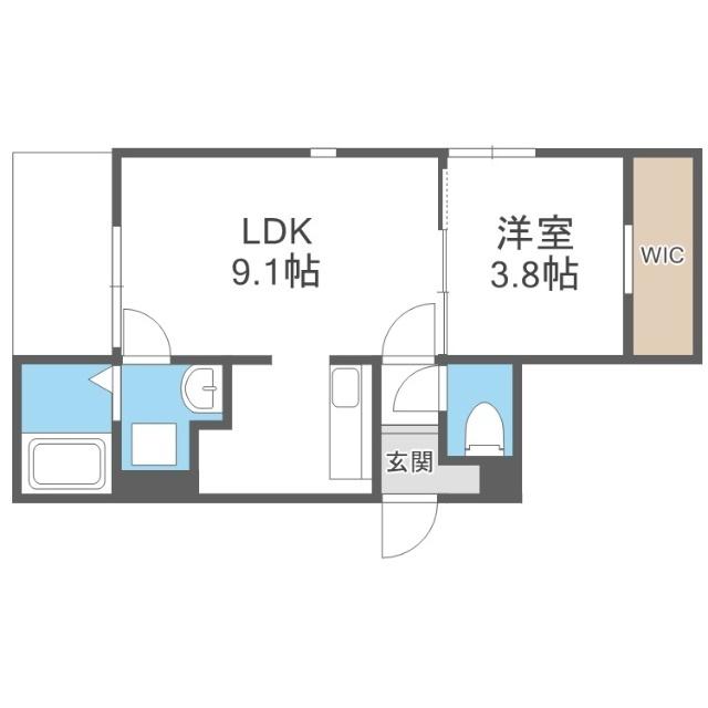 仮)キャットゥーナＮ２１（101） 間取り図画像
