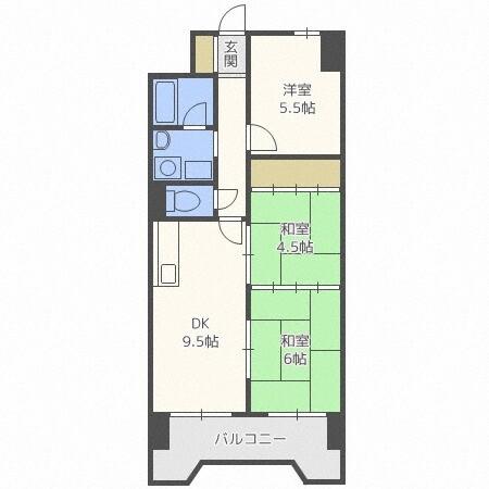 朝日プラザ偕楽園（1403） 間取り図画像