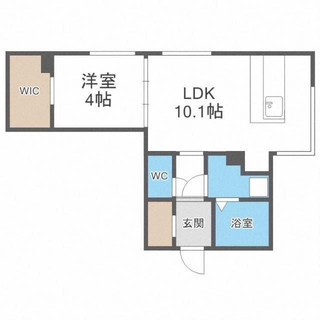 Ｆ／ＬＥＡＤ琴似（103） 間取り図画像