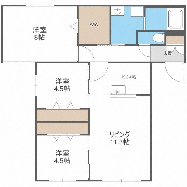 ＧＲＯＶＥ　Ｅ　ＭＡＲＵＹＡＭＡ（グローヴィー円山）（301） 間取り図画像