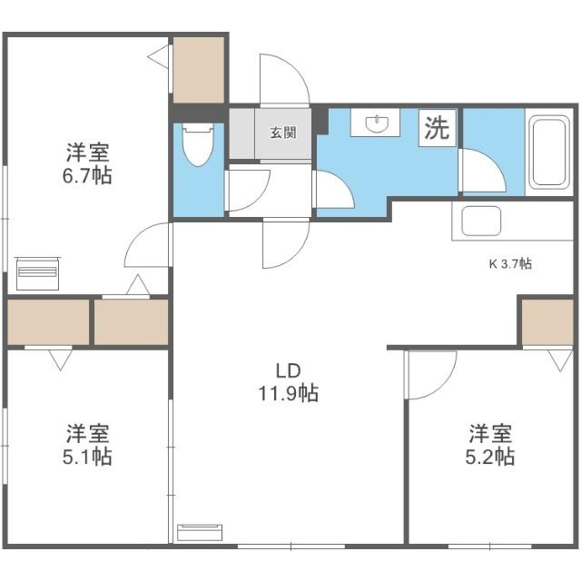 ＢＲＩＧＨＴ　ＧＡＲＤＥＮ　２０９（205） 間取り図画像